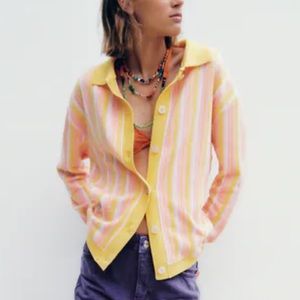 Zara vintage look button down sweater jacket